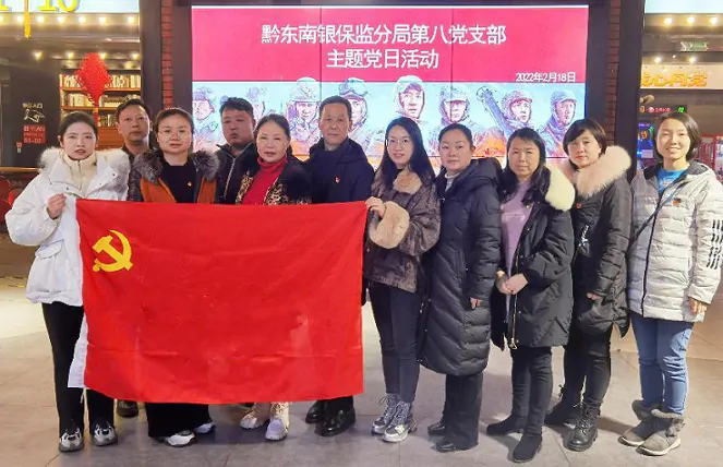 黔东南银保监分局第八党支部开展观影《长津湖之水门桥》主题党日活动