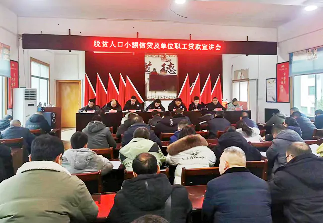 （图为：客户经理向全体参会人员解读脱贫人口小额信贷政策）2.png