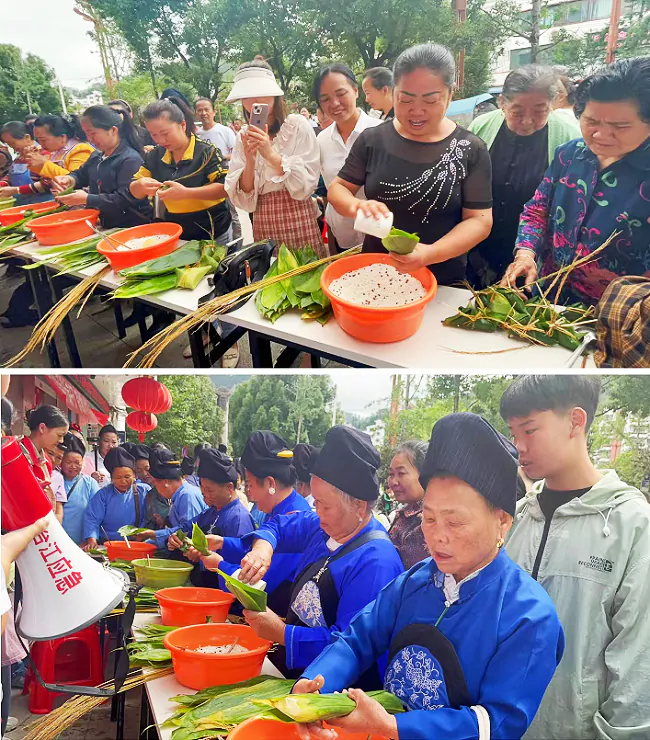 （图为：包粽子比赛现场）2.png