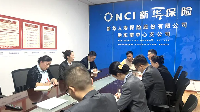 新华保险贵州分公司党总支副书记杨竹岗莅临黔东南中支调研指导工作