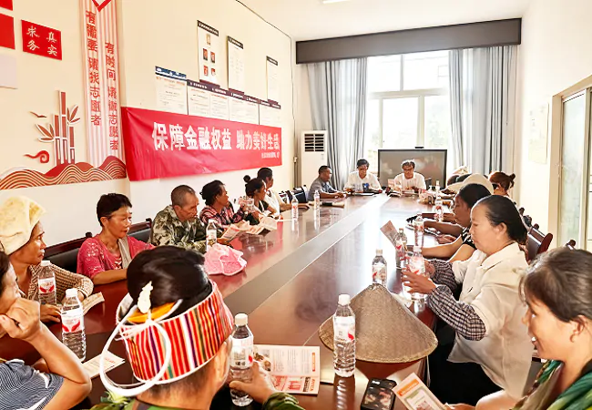 秋收时节农事忙，台江农信老屯信用社积极开展金融教育宣传周活动